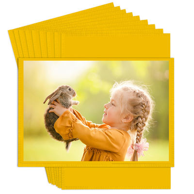 10pcs Magnetic Photo Frame Yellow Refrigerator Magnets With Smooth Surface Design Mositure Proof