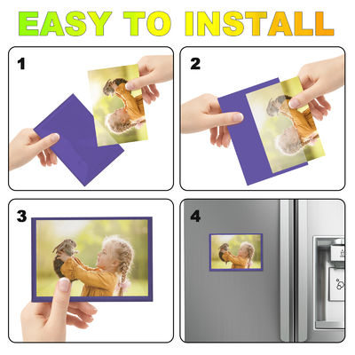 Recyclable Magnetic Photo Frames 6x4 Purple Color Smooth Surface Home Use