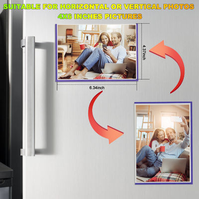 Recyclable Magnetic Photo Frames 6x4 Purple Color Smooth Surface Home Use