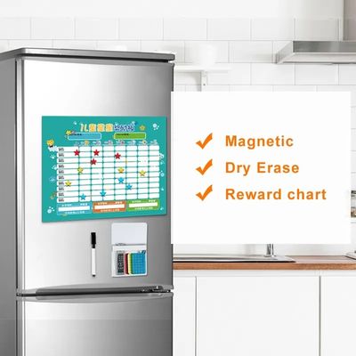 Preschool Toys Children English Magnetic Reward Chart Dry Erase Weekly Monthly Calendar