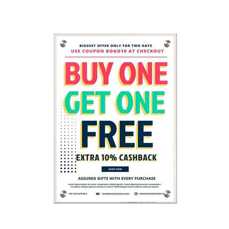 4"X4.7"X 2" Acrylic Wall Mounted Document Holder